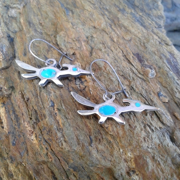 Sterling Silver Vintage Roadrunner EARRINGS - Picture 6 of 7
